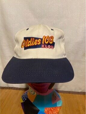 KC Oldies 103 Klou Baseball Cap Cream Green Cotton Blend Embroidered Curved Brim
